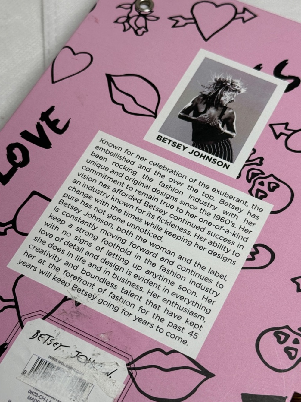 Betsey Johnson Pink Doodle Spiral Notebook with Gold Elastic - Picture 4 of 7